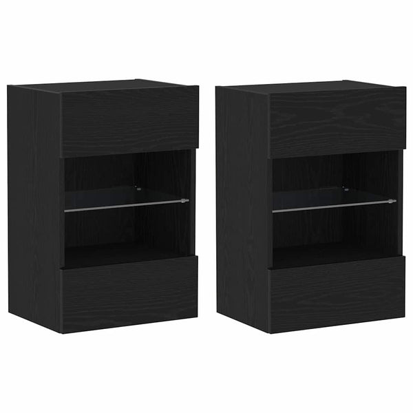 TV-tasosetti 2 pcs Musta 40 x 30 x 60,5 cm Tekninen puu