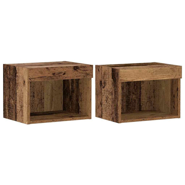 TV-tasosetti 2 pcs Vanha Puu 40 x 30 x 30 cm Tekninen puu