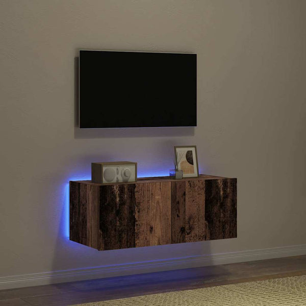 TV-seinäkaappi Vanha Puu 80 x 35 x 31 cm Tekninen puu