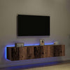 TV-seinäkaappi 2 pcs Vanha Puu 80 x 35 x 31 cm Tekninen puu