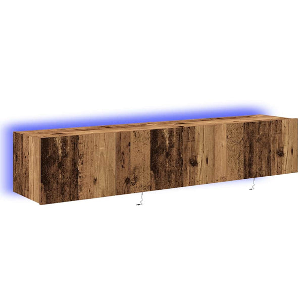 TV-seinäkaappi 2 pcs Vanha Puu 80 x 35 x 31 cm Tekninen puu