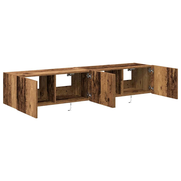 TV-seinäkaappi 2 pcs Vanha Puu 80 x 35 x 31 cm Tekninen puu