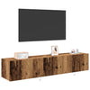 TV-seinäkaappi 2 pcs Vanha Puu 80 x 35 x 31 cm Tekninen puu