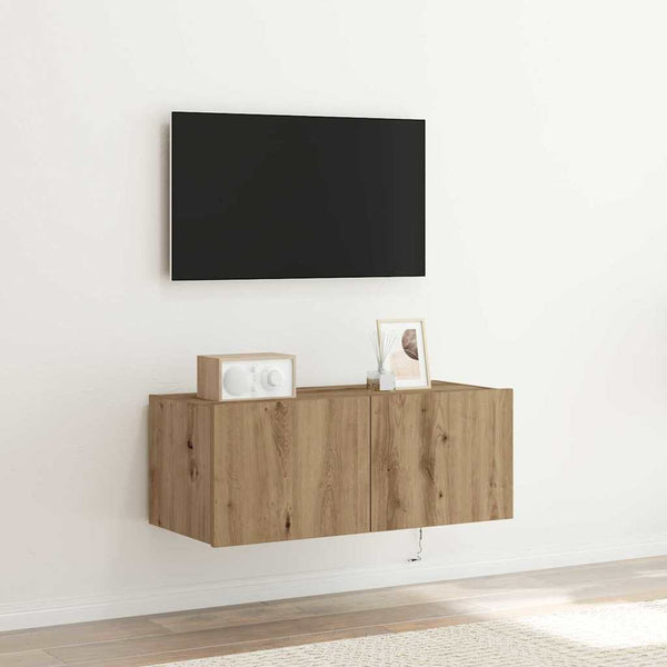 TV-seinäkaappi Artisan tammi 80 x 35 x 31 cm Tekninen puu