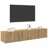 TV-seinäkaappi 2 pcs Artisan tammi 80 x 35 x 31 cm Tekninen puu