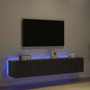 TV-seinäkaappi 2 pcs Musta tammi. 80 x 35 x 31 cm Tekninen puu