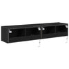 TV-seinäkaappi 2 pcs Musta tammi. 80 x 35 x 31 cm Tekninen puu