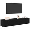 TV-seinäkaappi 2 pcs Musta tammi. 80 x 35 x 31 cm Tekninen puu
