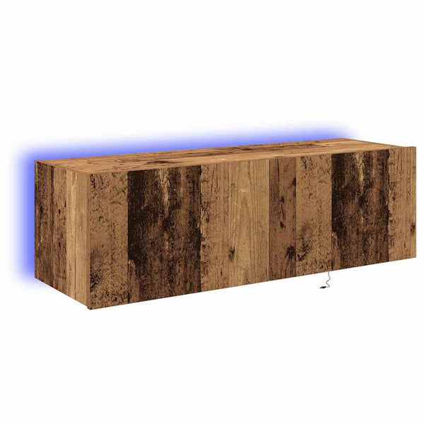 TV-seinäkaappi 2 pcs Vanha Puu 100 x 35 x 31 cm Tekninen puu