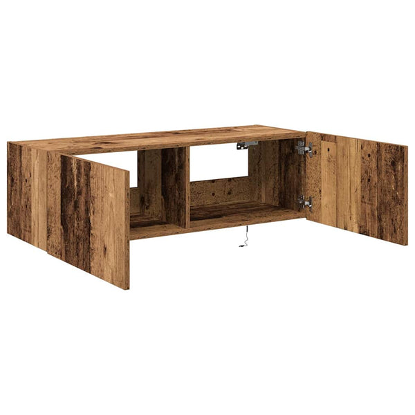 TV-seinäkaappi 2 pcs Vanha Puu 100 x 35 x 31 cm Tekninen puu