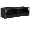 TV-seinäkaappi 2 pcs Musta tammi. 100 x 35 x 31 cm Tekninen puu