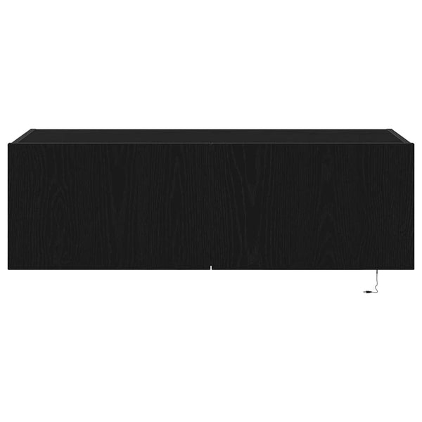 TV-seinäkaappi 2 pcs Musta tammi. 100 x 35 x 31 cm Tekninen puu