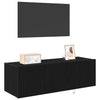 TV-seinäkaappi 2 pcs Musta tammi. 100 x 35 x 31 cm Tekninen puu