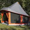 Tipi-teltta Harmaa ja oranssi 404 x 370 x 270 cm taffeta