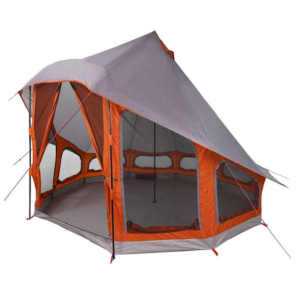 Tipi-teltta Harmaa ja oranssi 404 x 370 x 270 cm taffeta