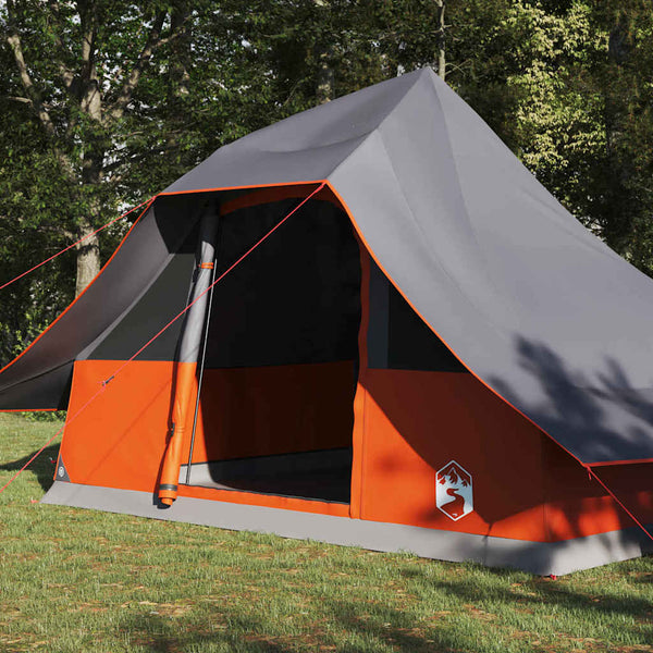 Tipi-teltta 10 hengelle Harmaa ja oranssi taffeta