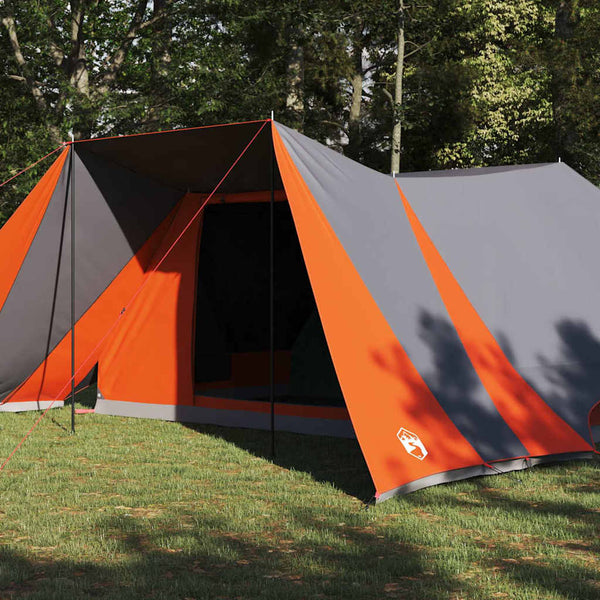 Tipi-teltta 12 hengelle Harmaa ja oranssi taffeta