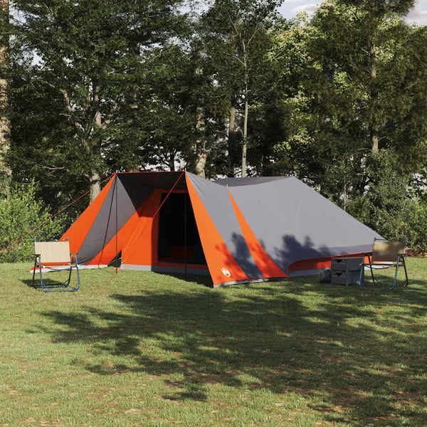 Tipi-teltta 12 hengelle Harmaa ja oranssi taffeta