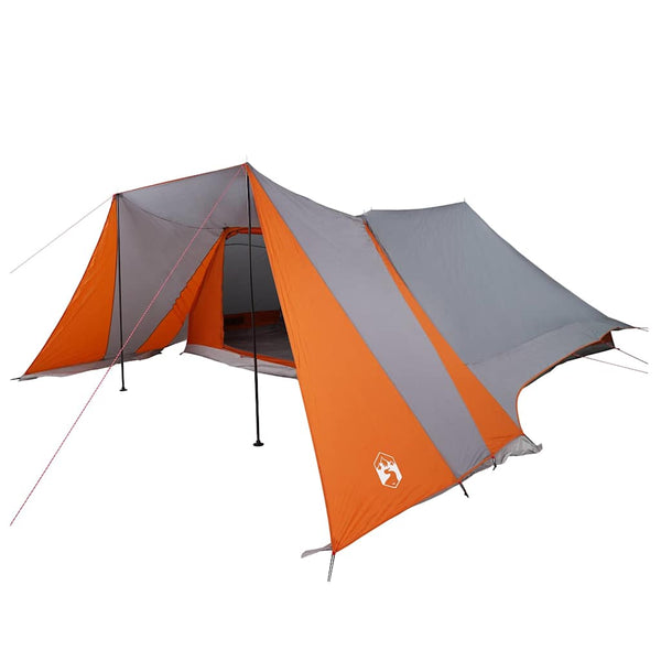 Tipi-teltta 12 hengelle Harmaa ja oranssi taffeta