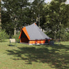 Tipi-teltta 8 hengelle Harmaa ja oranssi taffeta