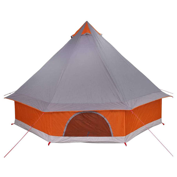 Tipi-teltta 8 hengelle Harmaa ja oranssi taffeta