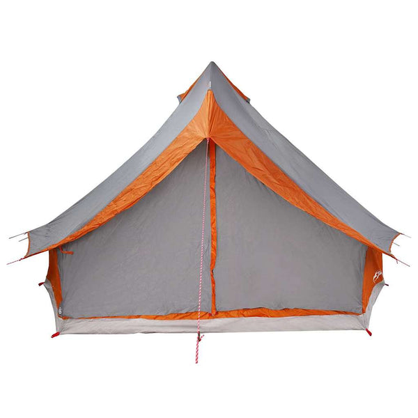 Tipi-teltta 8 hengelle Harmaa ja oranssi taffeta