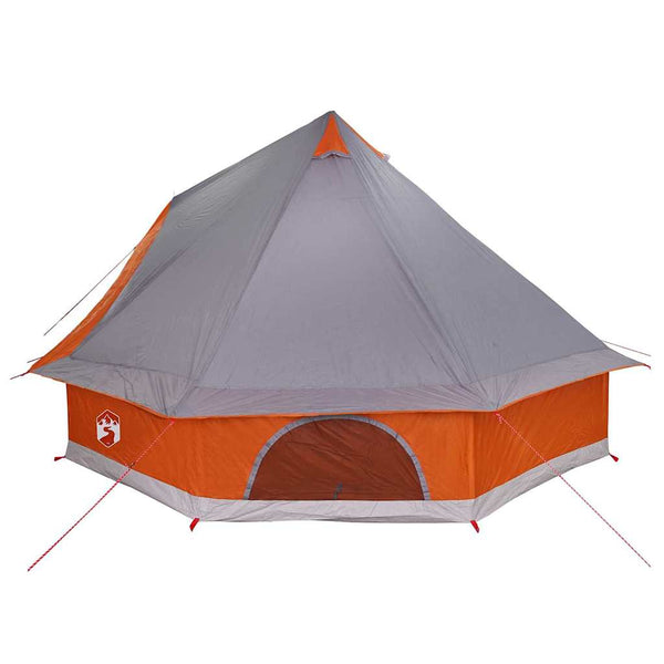 Tipi-teltta 8 hengelle Harmaa ja oranssi taffeta