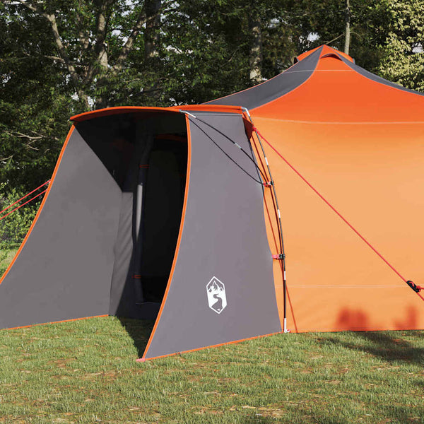 Tipi-teltta 8 hengelle Harmaa ja oranssi taffeta