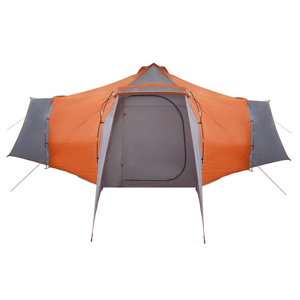 Tipi-teltta 8 hengelle Harmaa ja oranssi taffeta