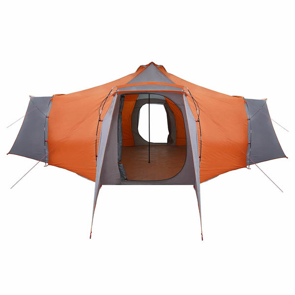Tipi-teltta 8 hengelle Harmaa ja oranssi taffeta