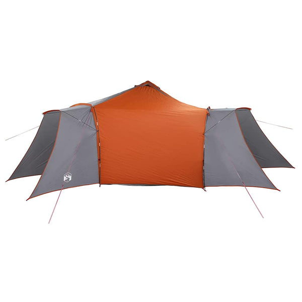 Tipi-teltta 8 hengelle Harmaa ja oranssi taffeta