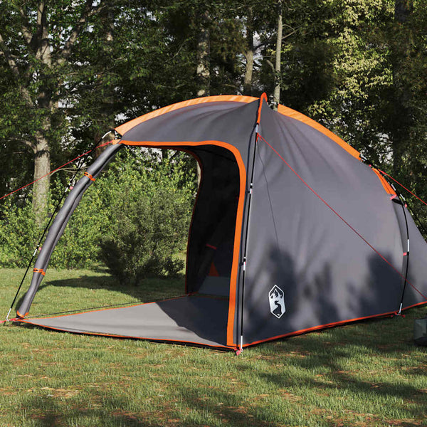 Mökki teltta 2 hengelle Harmaa ja oranssi taffeta