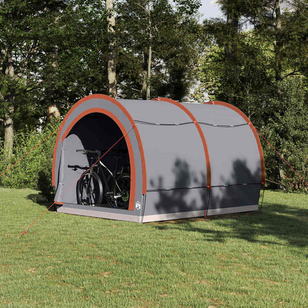 Pyörävarastoteltta Harmaa ja oranssi 256 x 222 x 182 cm taffeta