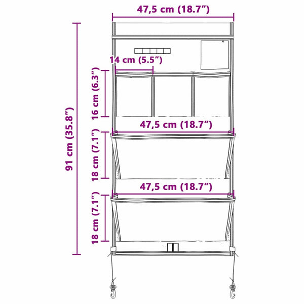 Säilytyspussi Musta ja Sininen 91 x 47,5 cm oxford