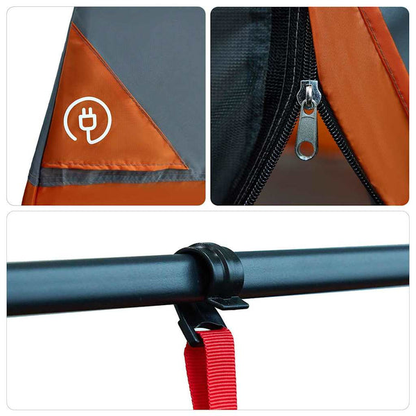 Sisäteltta katolla Harmaa ja oranssi 280 x 220 x 176 cm taffeta