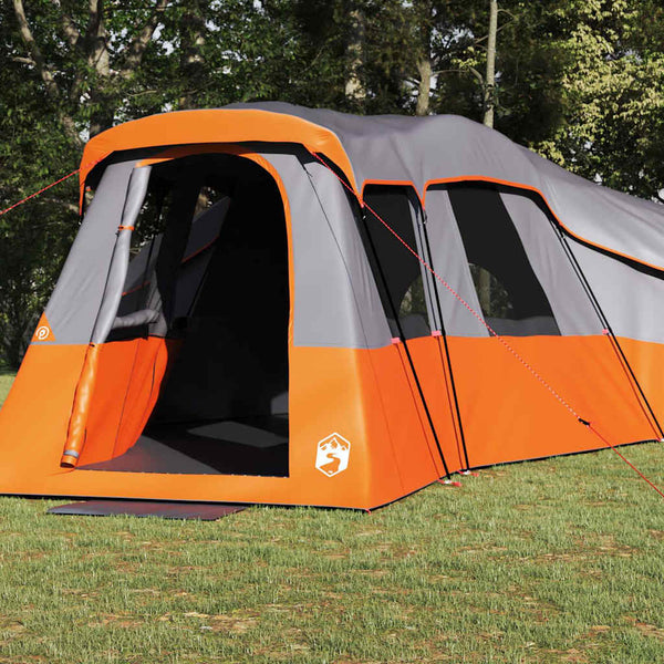 Perhe Teltta 20 hengelle Harmaa ja oranssi taffeta Vedenpitävä