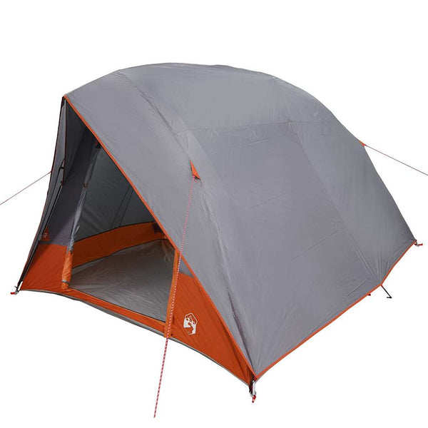 Leirintäteltat 4 hengelle Harmaa ja oranssi taffeta Vedenpitävä