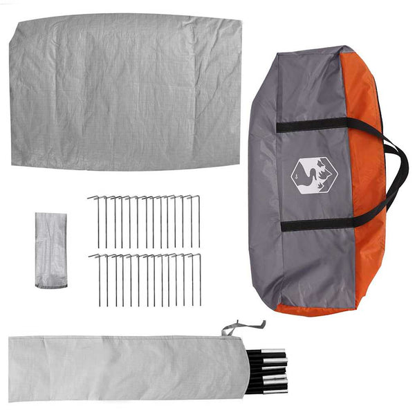 Tipi-teltta 6 hengelle Vedenpitävä Harmaa ja oranssi taffeta