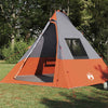 Tipi-teltta 6 hengelle Vedenpitävä Harmaa ja oranssi taffeta