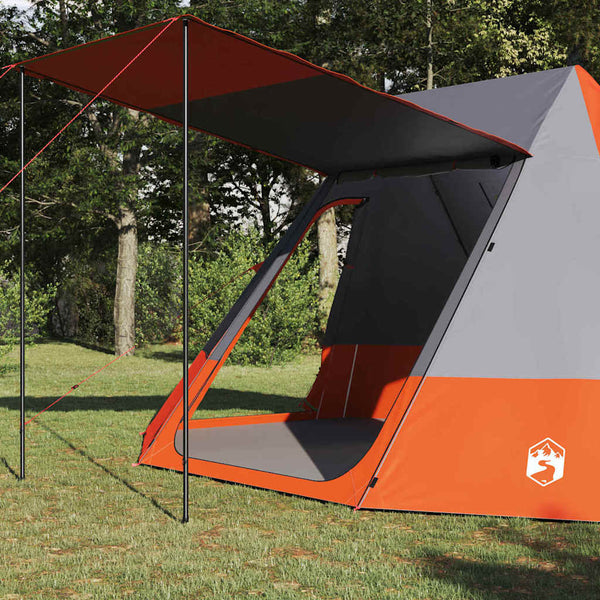 Leirintäteltat 10 hengelle Harmaa ja oranssi taffeta