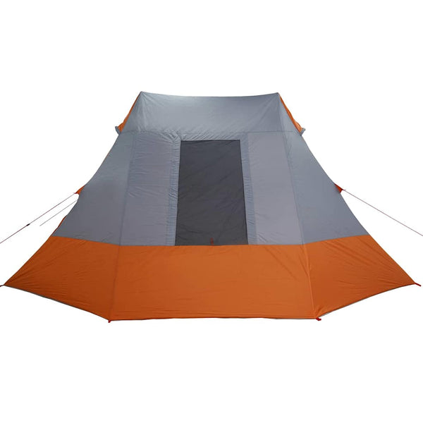 Leirintäteltat 10 hengelle Harmaa ja oranssi taffeta