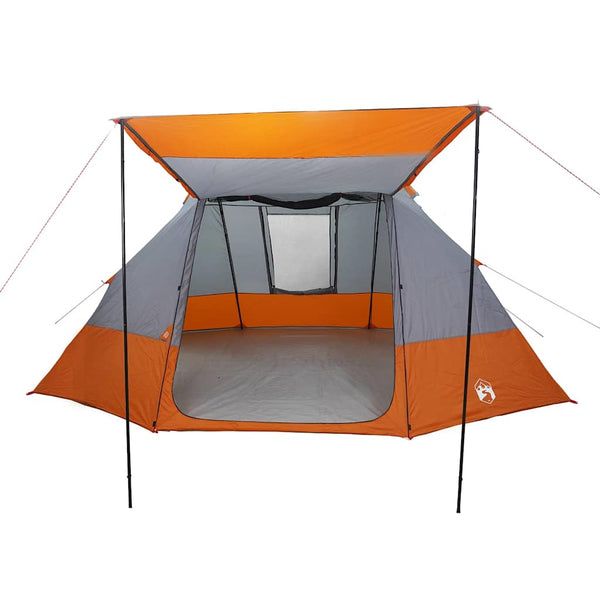 Leirintäteltat 10 hengelle Harmaa ja oranssi taffeta
