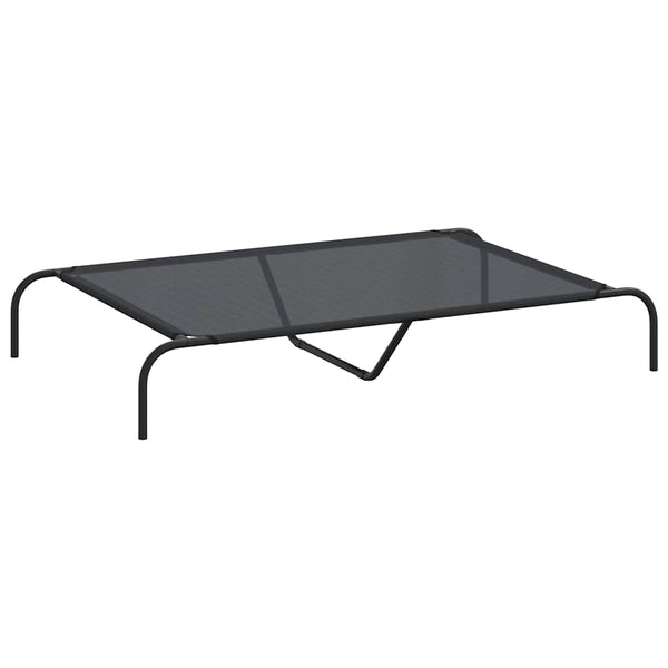 Korotettu koiransänky musta 130x80x20 cm tekstiili ja teräs