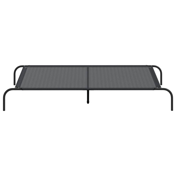 Korotettu koiransänky musta 150x90x20 cm tekstiili ja teräs