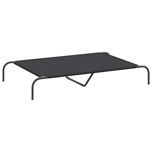 Korotettu koiransänky musta 130x80x20 cm Oxford kangas ja teräs