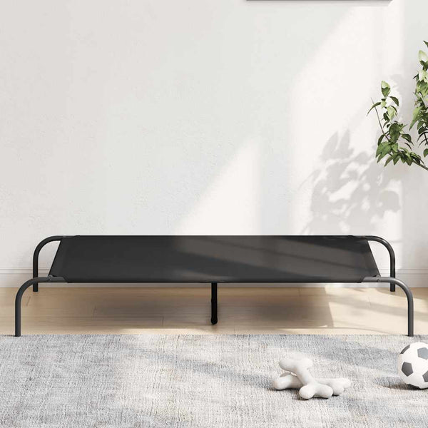 Korotettu koiransänky musta 130x80x20 cm Oxford kangas ja teräs