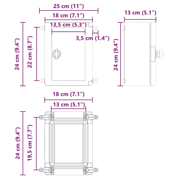 Ohjauskabinetti Harmaa 25 x 13 x 24 cm ABS-muovi