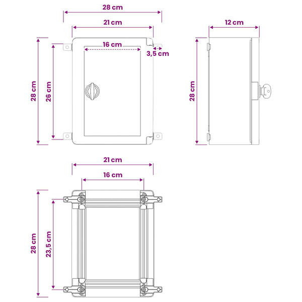 Ohjauskabinetti Harmaa 28 x 13 x 28 cm ABS-muovi