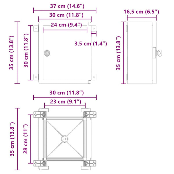 Ohjauskabinetti Harmaa 37 x 16,5 x 35 cm ABS-muovi
