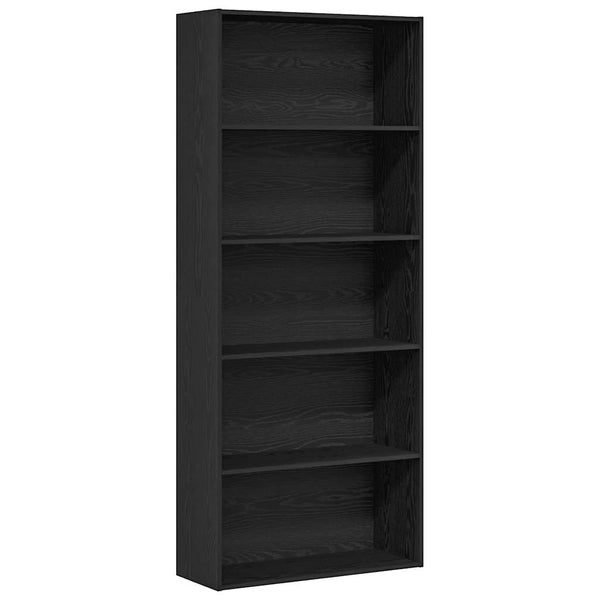 Kirjakaappi musta tammi 80x30x189 cm tekopuu